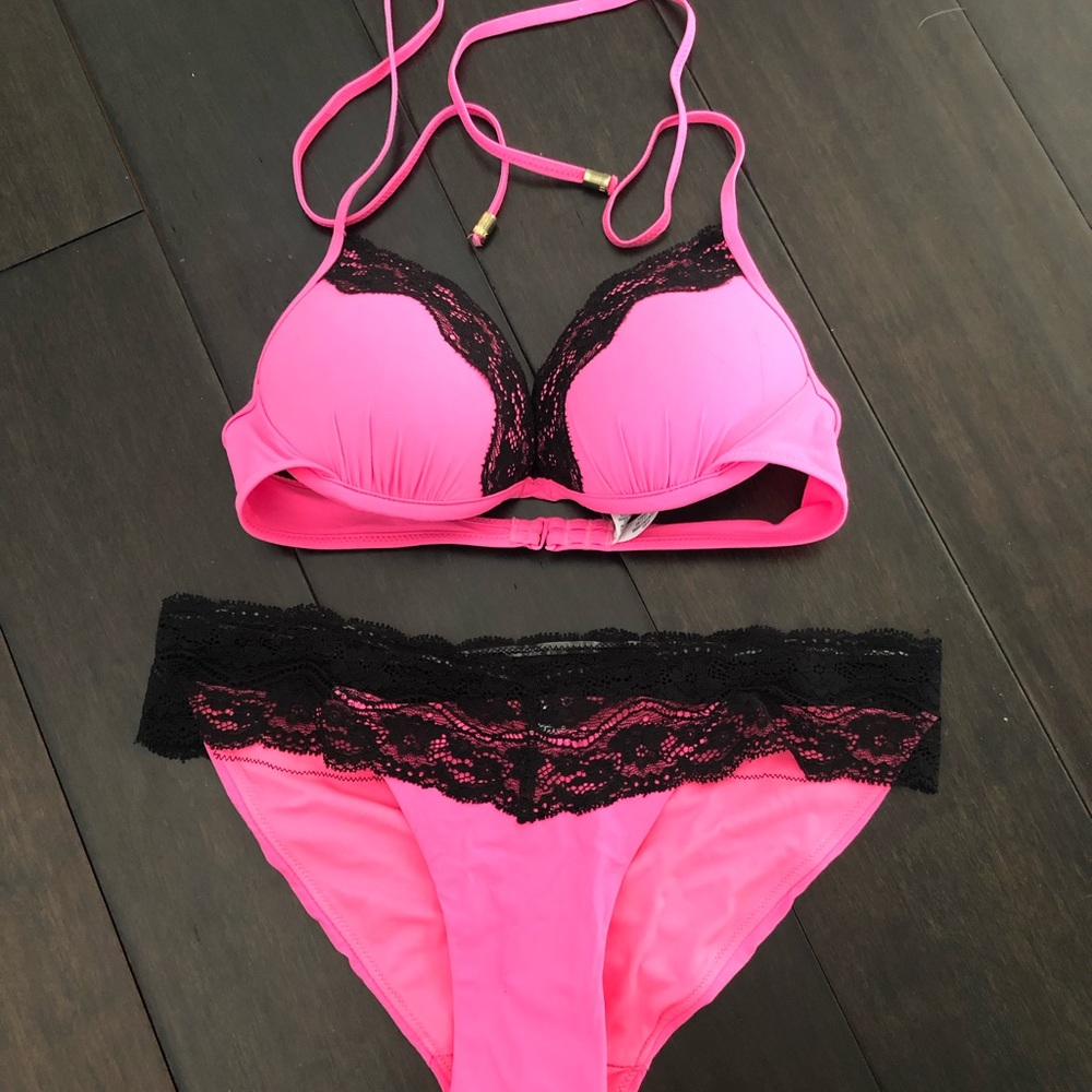 Victoria’s Secret pink lace bikini xs